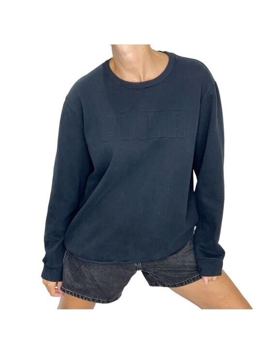 Puma Tops - PUMA black spell out crew neck sweat shirt L